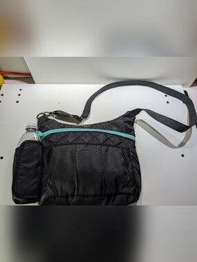 Lugz Black Crossbody Bag with Teal Zipper